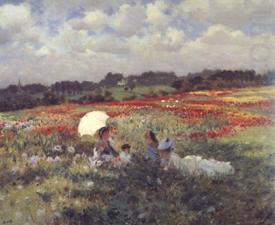 Giuseppe de nittis In the Fields Around London (nn02) china oil painting image